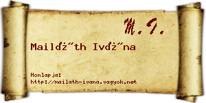 Mailáth Ivána névjegykártya